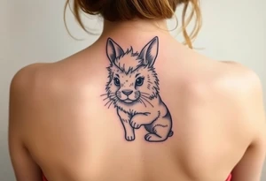 a cute little lion mane bunny rabbit tattoo idea