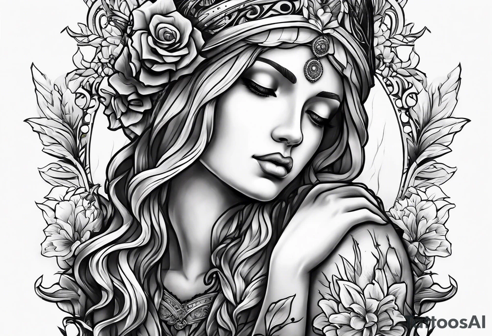 grief statue tattoo idea