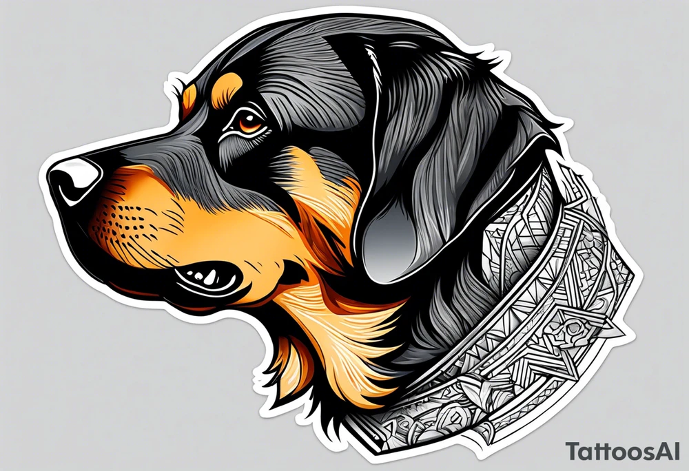 Barking Rottwieller tattoo idea