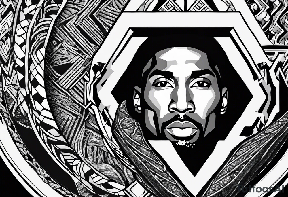 Kobe Bryant "The Sheath" logo made with geometrical snake scales tattoo idea