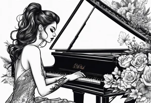 dead girl playing piano tattoo idea