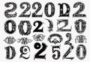 Mix the numbers 20 and 21 roman letter tattoo idea