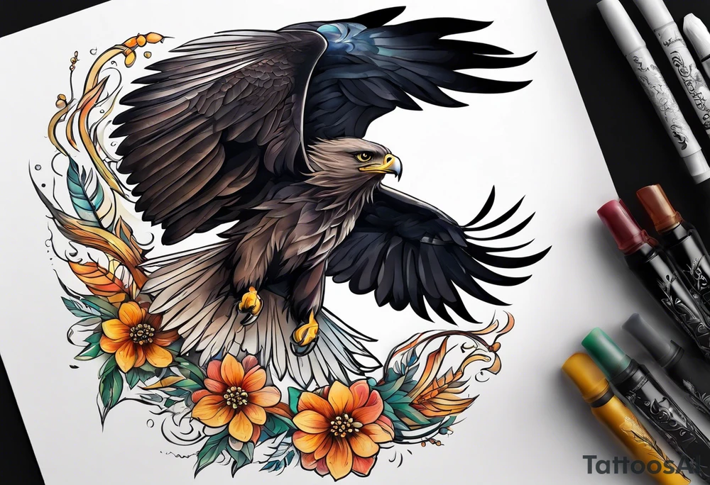 I want a tattoo for my daughter, her name is Daya which means black kite. I also love natur and I'm a climate change activist tattoo idea