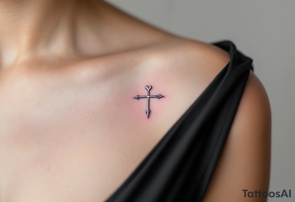 A silver symbol for love rune carved with sharp, clean lines in purple tattoo idea