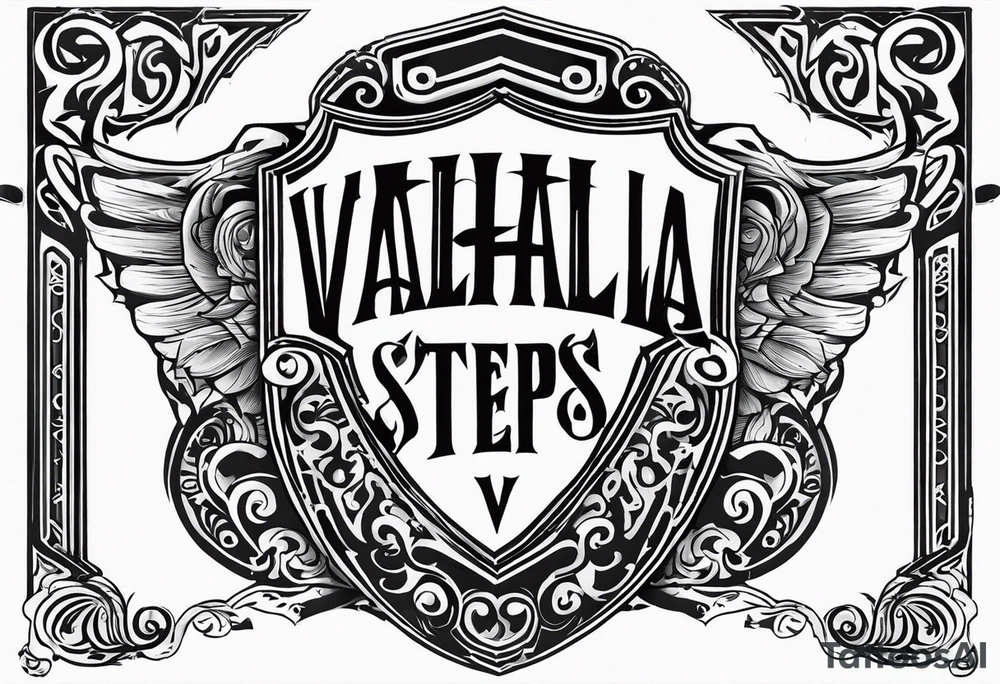 Valhalla steps shield tattoo idea