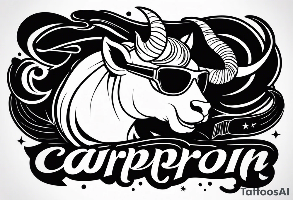 capricorn with sunglasses and shotgun tattoo idea