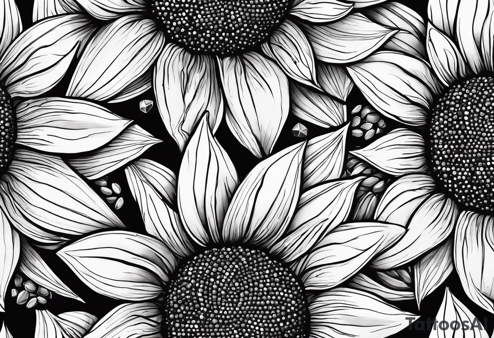 sunflower seeds that look like gems tattoo idea