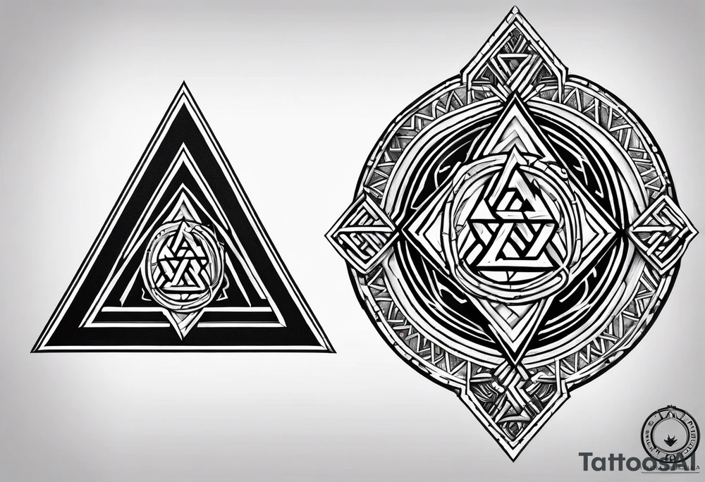 Valhalla valknut shield tattoo idea