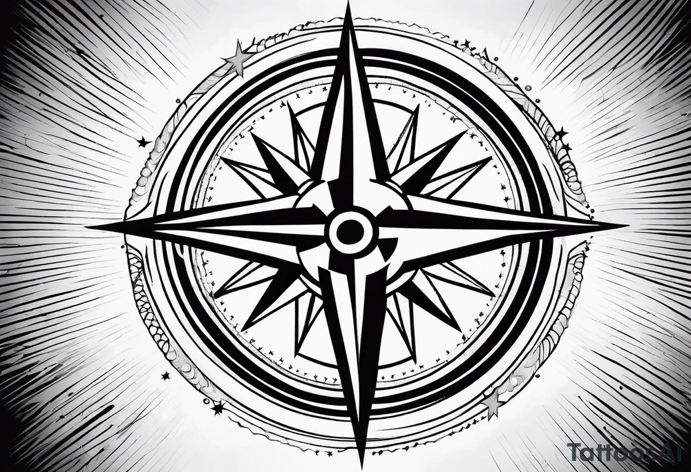Compass stars tattoo idea