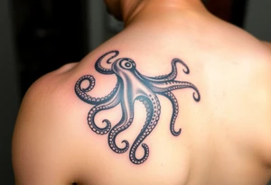Colorful Octopus on right forearm tattoo idea