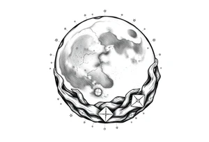 celestial moon and moonlight 
embrace with constellation patterns tattoo idea