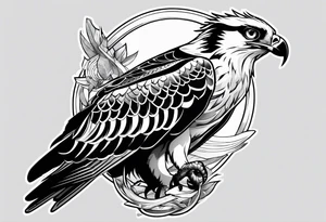 Osprey with fish in talons tattoo idea