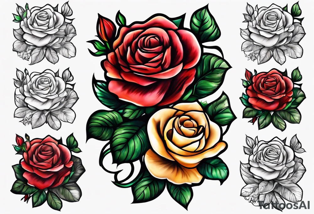 Bread and roses tattoo idea