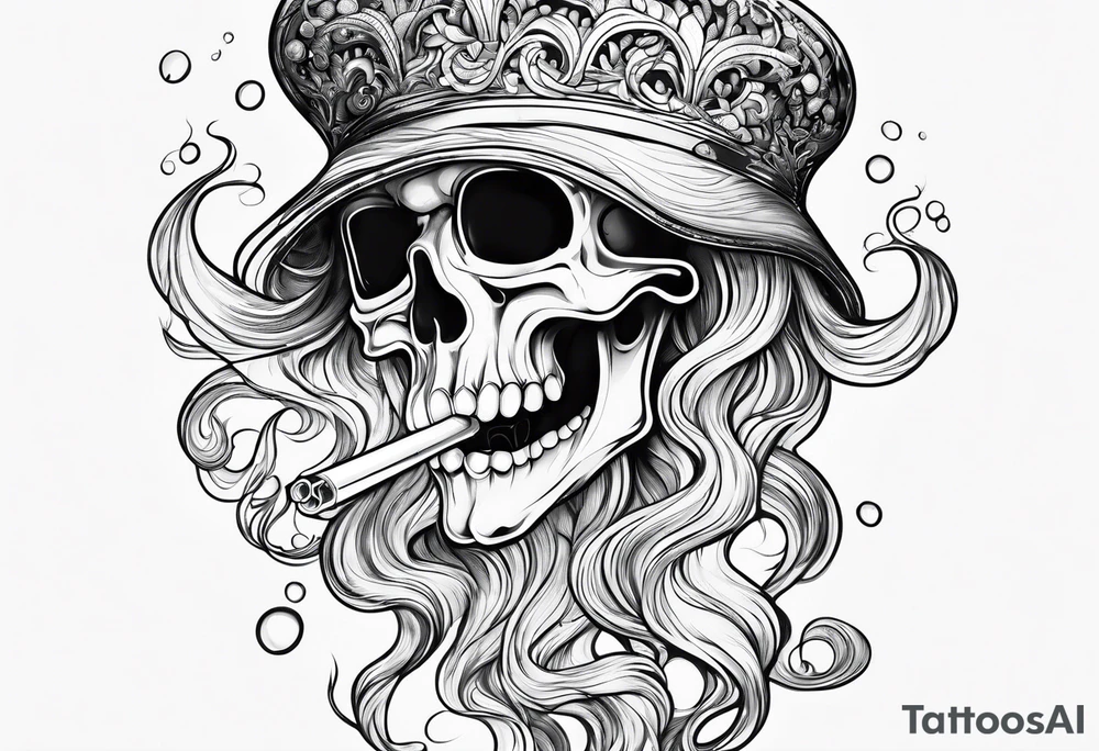 jellyfish smoking cigarette tattoo idea