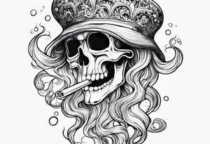jellyfish smoking cigarette tattoo idea
