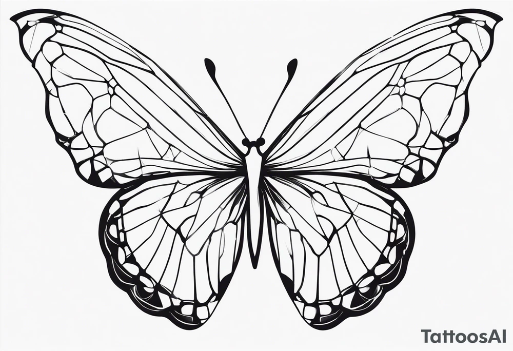 butterfly wings made out of glass tattoo idea