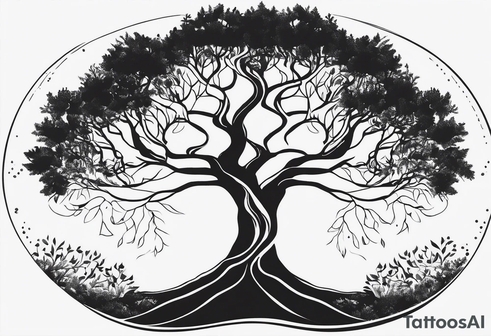 Yggdrasil without the rond shape tattoo idea