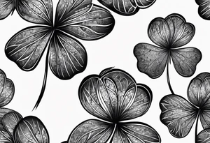 3 leaf clover with letters G T and JK in each leaf tattoo idea