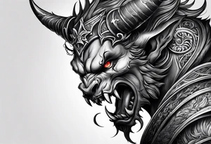 Demon forearm tattoo idea