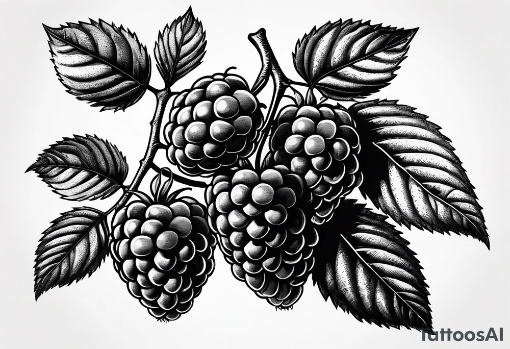 a raspberry branch that has a masculine look to it. tattoo idea