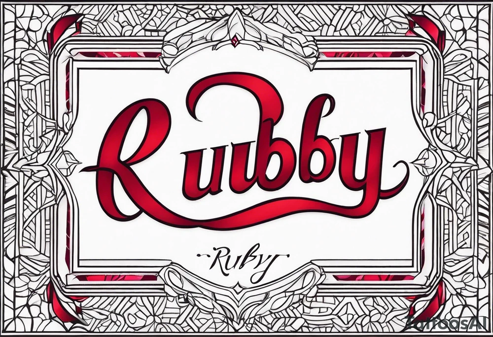Generate a pretty tattoo with the name of: Ruby tattoo idea