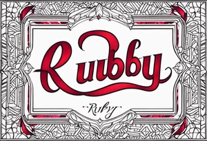 Generate a pretty tattoo with the name of: Ruby tattoo idea