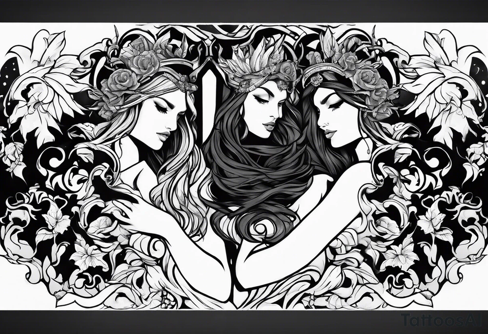 Good vs evil tattoo idea