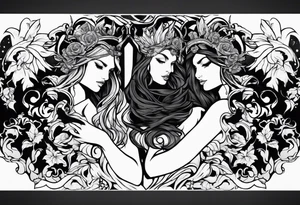 Good vs evil tattoo idea