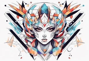 Abstract anime tattoo tattoo idea