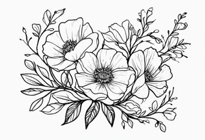 Man’s tattoo with September birth flowers but make then vines and the verse Ephesians 5:25 in the middle tattoo idea