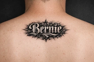 Name Bernie 
in front of neck tattoo idea