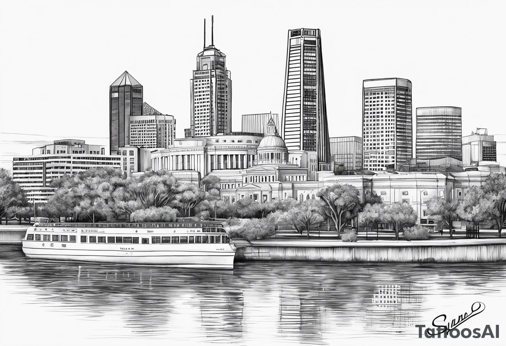 sacramento skyline tattoo tattoo idea