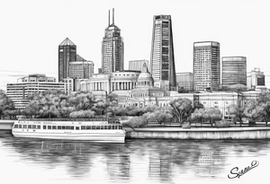 sacramento skyline tattoo tattoo idea