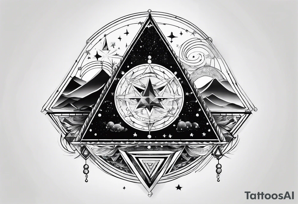 Aquarius constellation with pyramids tattoo idea