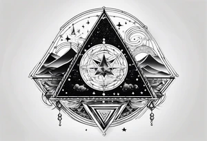 Aquarius constellation with pyramids tattoo idea