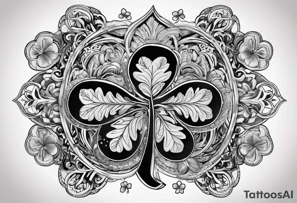 Shamrock with name tattoo idea