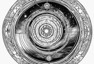 Tardis entering vortex with three gallifrayen circles behind tattoo idea