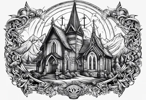 Valhalla word church tattoo idea