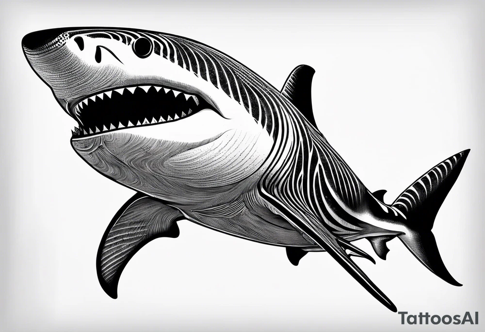 tiger shark with cool texture pattern top view tattoo idea tiger shark with cool texture pattern top view tattoo idea