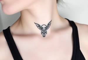 Misfit tiny goblin with wings tattoo idea