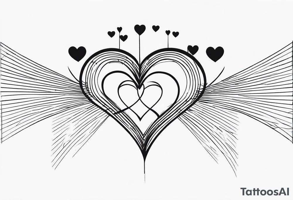 6 connecting hearts tattoo idea