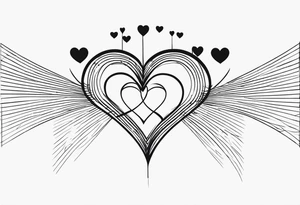 6 connecting hearts tattoo idea