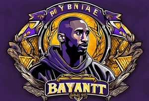 kobe Bryant logo with black mamba tattoo idea