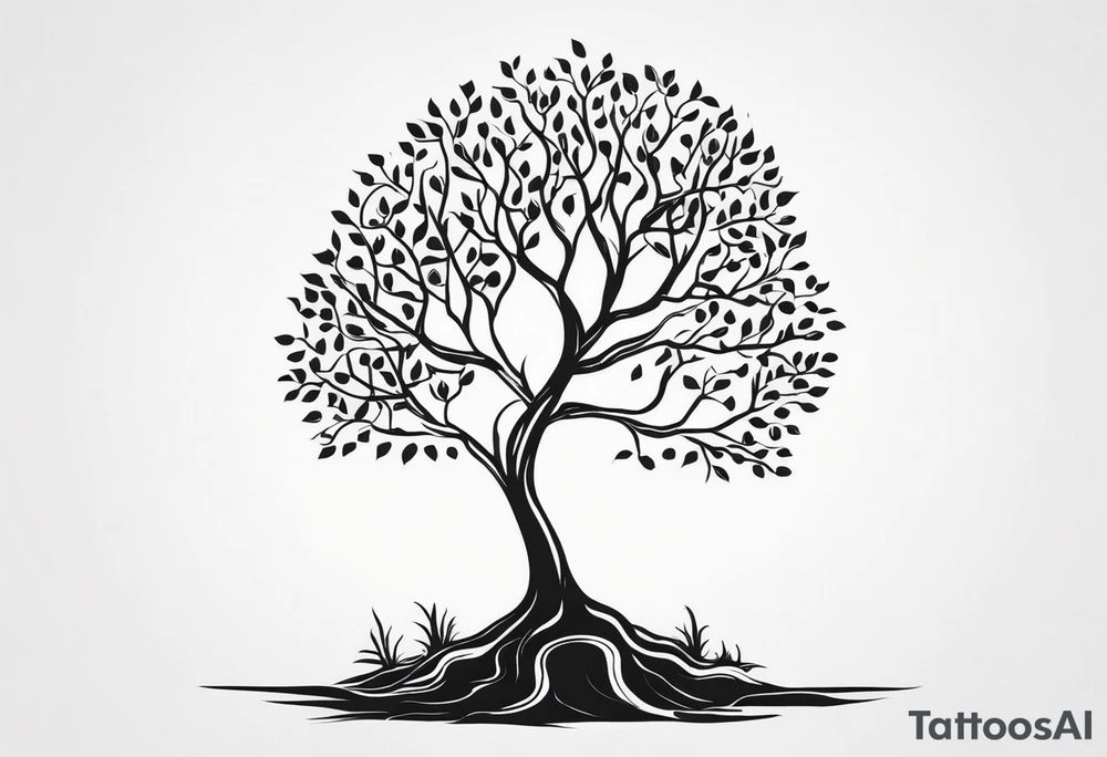 A TINNY TREE WITH ROOT tattoo idea
