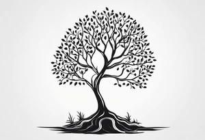 A TINNY TREE WITH ROOT tattoo idea