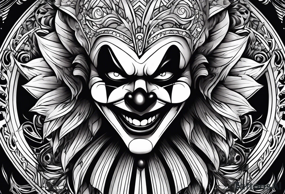 Evil clown tattoo idea