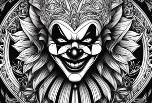 Evil clown tattoo idea