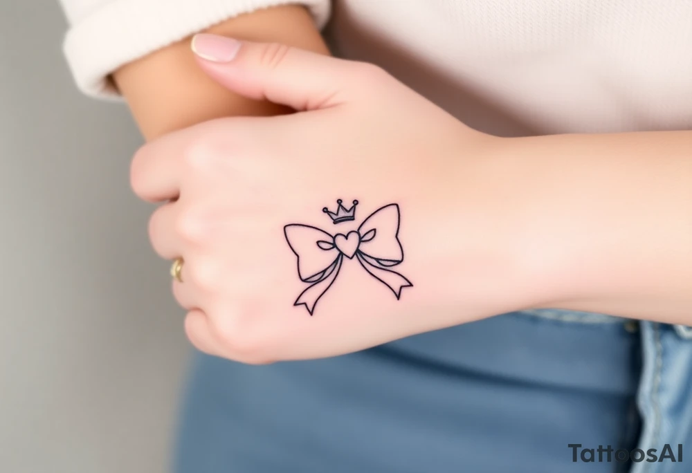 Bows and crown tattoo idea