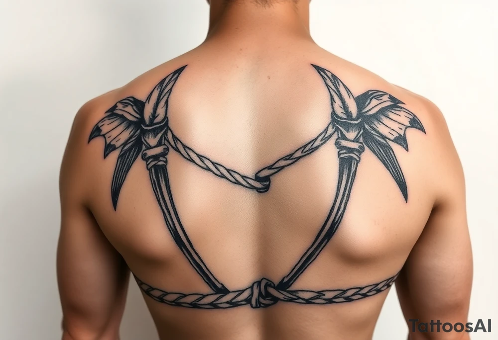 Male gimp tied up tattoo idea