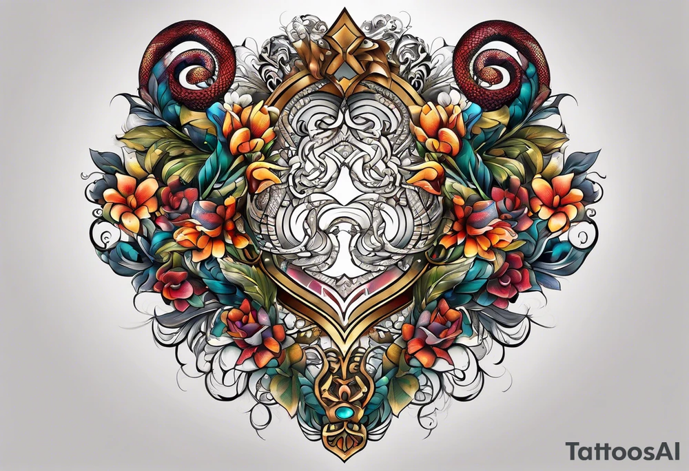 Python through the name Harmony tattoo idea